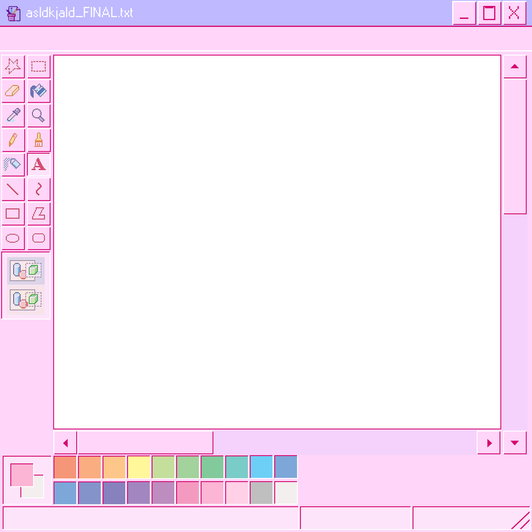a pink Windows95 MS Paint style box